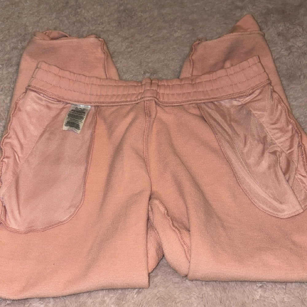 Womens Preloved Salmon Columbia Draw String Joggers w white logo going down leg - Picture 8 of 13